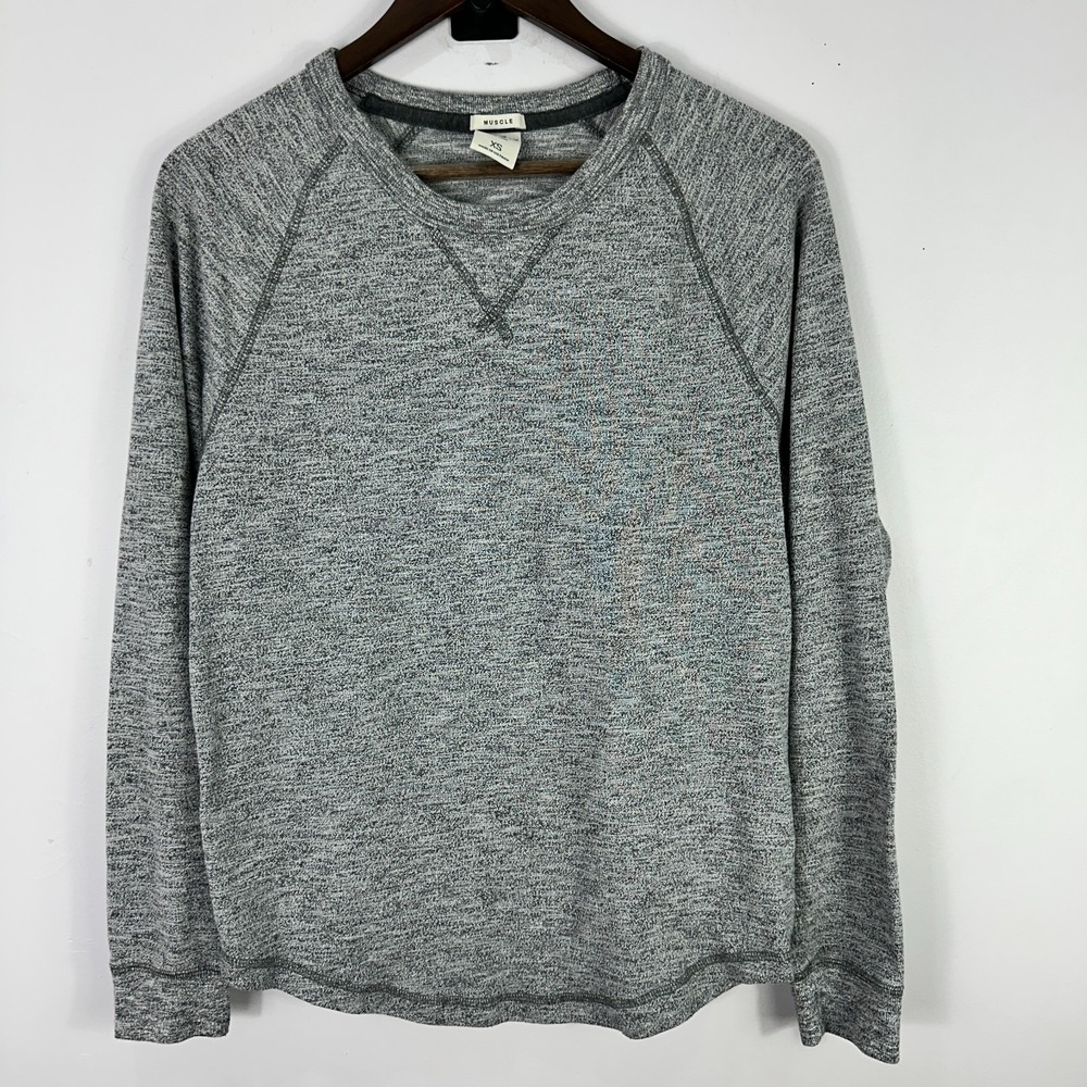 Abercrombie & Fitch Muscle Sweatshirt Mens XS Gray Preppy Y2K Minimalist Vintage